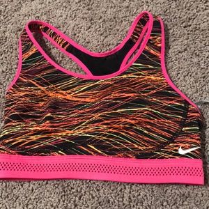 NIKE bright multi-colored sports bra